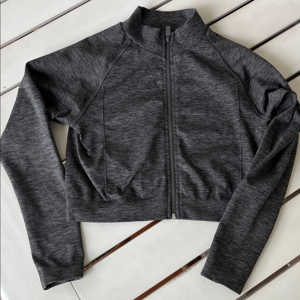 Alphlete Cropped Jacket Sz Medium Gray